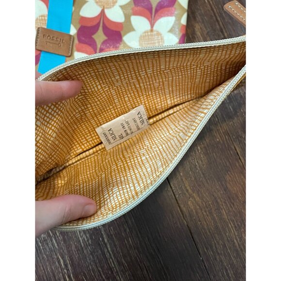 Fossil Key-Per 2pc Coated Canvas Cosmetic Pouch in Light Floral - Picture 3 of 7